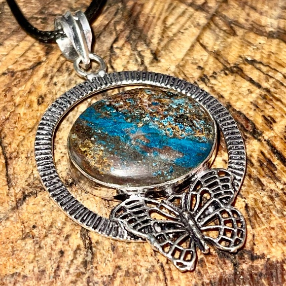 Dark Chessylite Blue Spar Azurite Pendant 2 1/2” - Picture 5 of 16